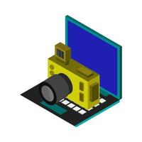 Camera On Isometric Laptop vector