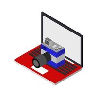 Camera On Isometric Laptop vector