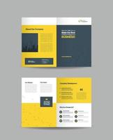 Corporate business bifold brochure design and company marketing flyer design vector