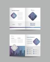 Corporate business bifold brochure design and company marketing flyer design vector