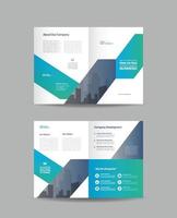 Corporate business bifold brochure design and company marketing flyer design vector