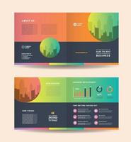 Corporate business bifold brochure design and company marketing flyer design vector