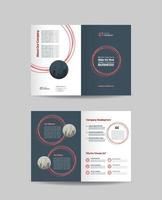 Corporate business bifold brochure design and company marketing flyer design vector