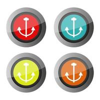 Anchor Button On White Background vector