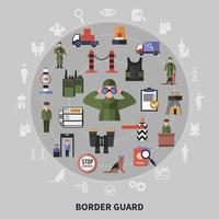 Ilustración de vector de concepto de guardia de fronteras