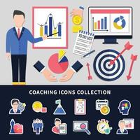 conjunto de iconos de coaching vector