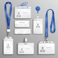 ID Card Holders Realistic Set Vector Illustration
