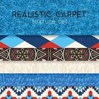 Carpet Texture Realistic Horizontal Set Vector Illustration