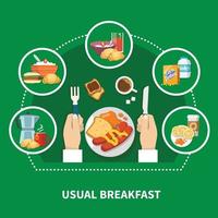 Breakfast Flat Concept Vector Illustration