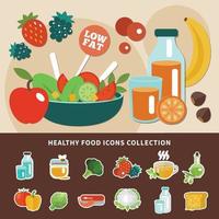 Healthy Eating Low Fat Composition Vector Illustration