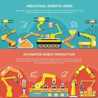 Robotic Arm Flat Composition Vector Illustration