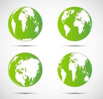 Green globe set vector