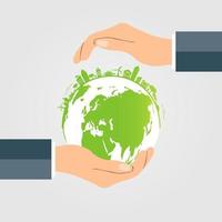 The world in your hands ecology concept vector