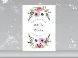 tarjeta de invitacion de boda elegante floral vector