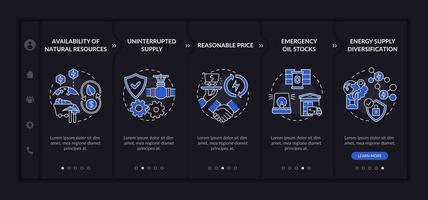 Energy secure factors onboarding vector template