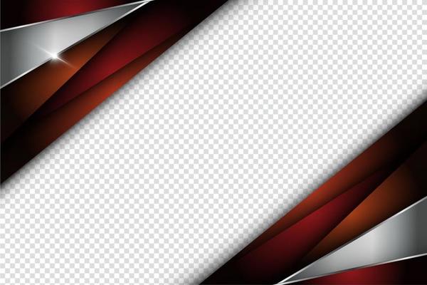 Abstract Red Metallic Ribbon Frame Background