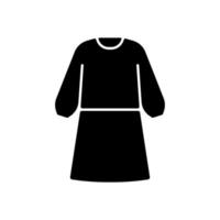 Isolation gown black glyph icon vector