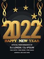 Happy new year banner with realistic golden number and background vector