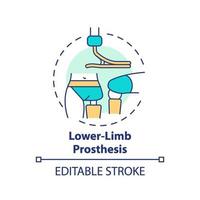 Lower-limb prosthesis concept icon vector