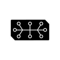 Electrical computer parts black glyph icon