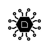 Computer components black glyph icon vector