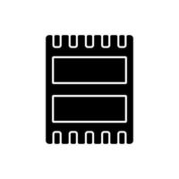 Computer port black glyph icon vector