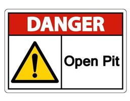 Danger Open Pit Symbol Sign on white background vector