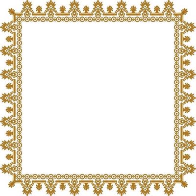 Beautiful Square Golden Frame Vector