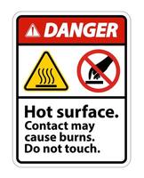 Danger Hot Surface Do Not Touch Symbol Sign vector