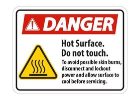 Hot Surface Do Not Touch To Avoid Possible Skin Burns Disconnect And Lockout Power And Allow Surface To Cool Before Servicing vector