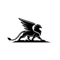 premium black minimal Griffin Mythical Creature Emblem mascot Vector Design