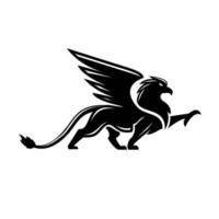 premium black minimal Griffin Mythical Creature Emblem mascot Vector Design