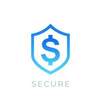 Shield and dollar vector icon