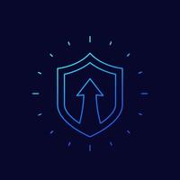 security increase icon, linear design vector