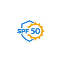 spf 50, icono de protección uv vector