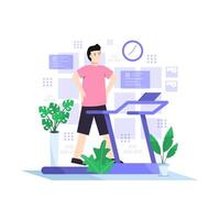 Flat vector illustration of person exercising