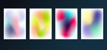 Set of modern template abstract blurred gradient smooth color backgrounds vector