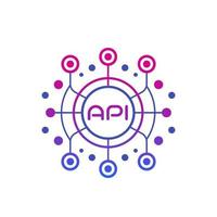 API, application programming interface, software integration technology vector