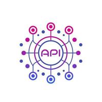 API, application programming interface, software integration technology vector