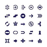 conjunto de flechas, iconos de vector de dirección