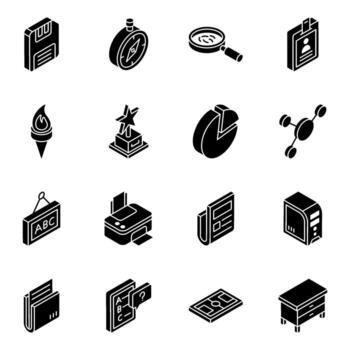 School Electronics Elements vector