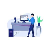 Developer working on artificial intelligence vector