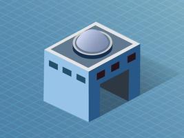 Single building downtown Isometric 3D dimensional house of the modern architecture of urban construction. vector