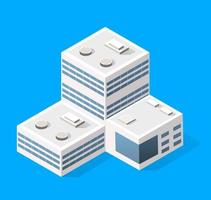 Cityscape design elements with isometric building city map generator. Isolated collection for creating your perfect street vector