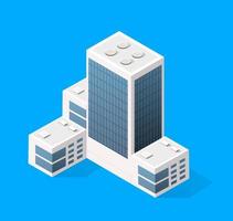 Cityscape design elements with isometric building city map generator. Isolated collection for creating your perfect street vector