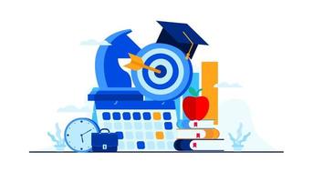 business management education flat illustration vector