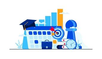 business management education flat illustration vector