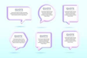 Quote Text Bubble Set with different Shapes vector