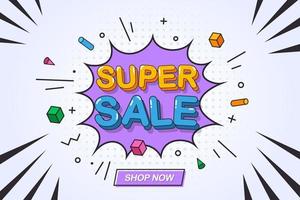Super Sale Banner for Online Promotion vector