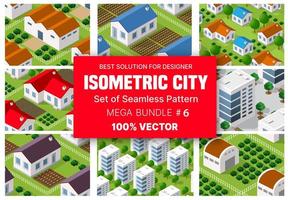 Isometric set of blocks module of areas of the city construction and designing of the perspective city of design of the urban environment vector